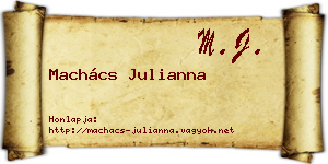 Machács Julianna névjegykártya